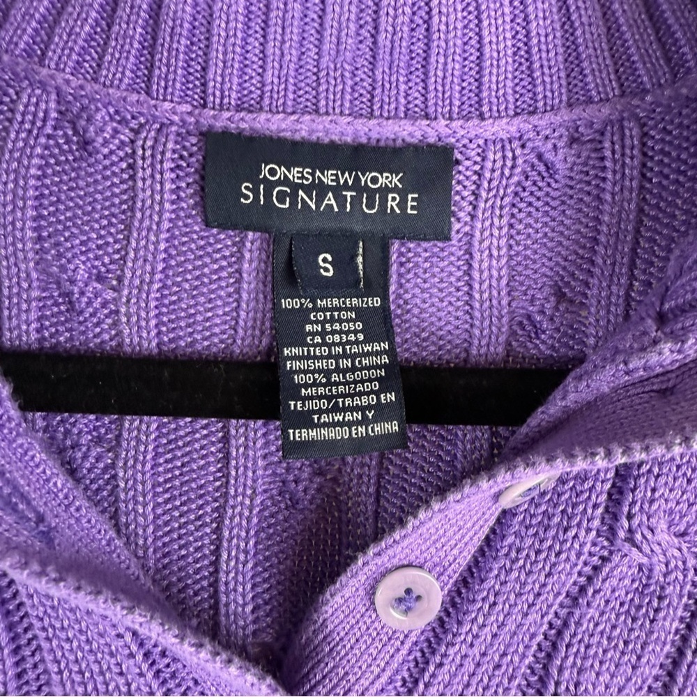 Jones New York Purple Cable Knit Women's
Sweater Size: S - Picture 5 of 11